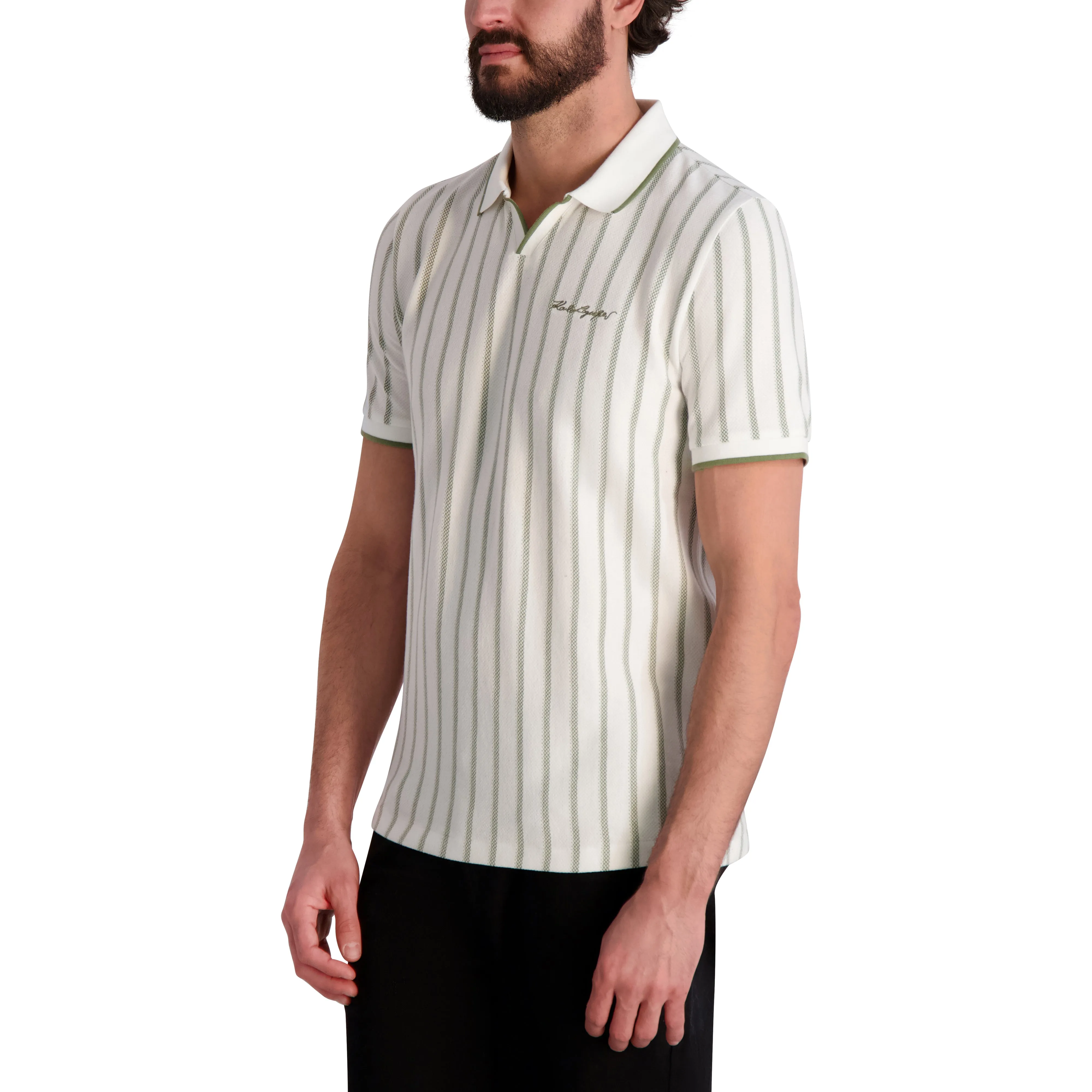 JOHNNY COLLAR STRIPED POLO WITH SIGNATURE sold by Karl Lagerfeld Paris product image thumbnail 3