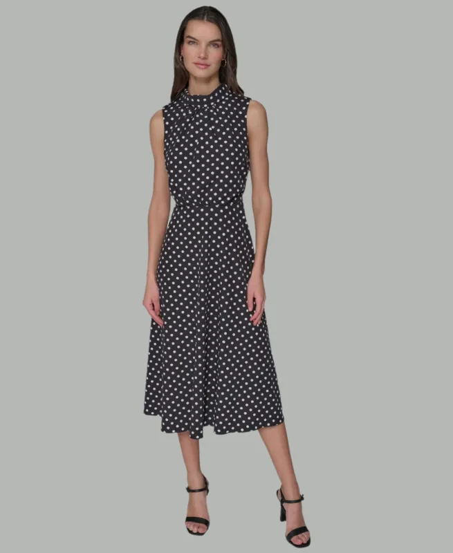 PRINTED EVERYDAY STRETCH ROLL COLLAR MIDI sold by Karl Lagerfeld Paris