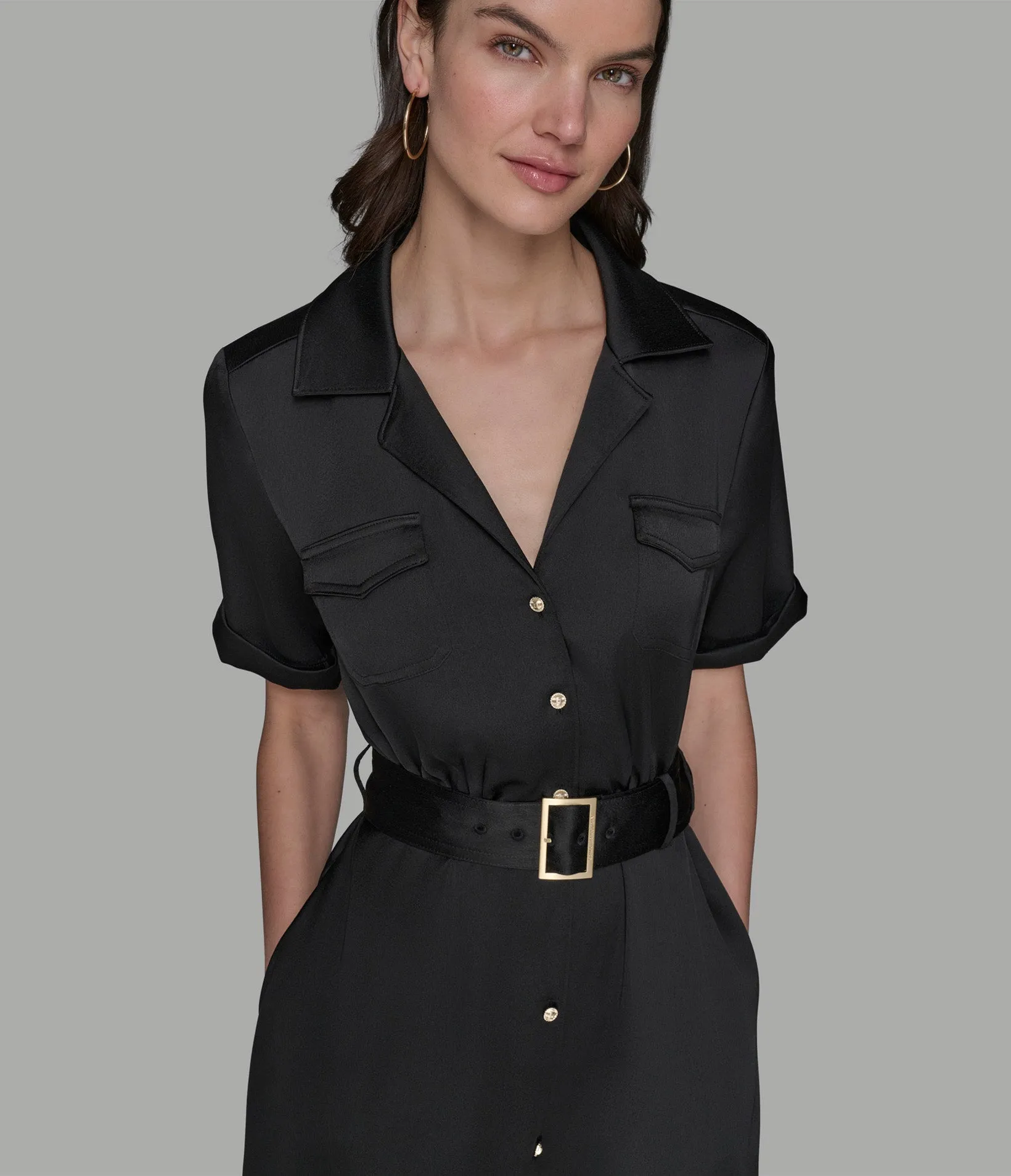 BELTED MAXI SHIRT DRESS sold by Karl Lagerfeld Paris product image thumbnail 5