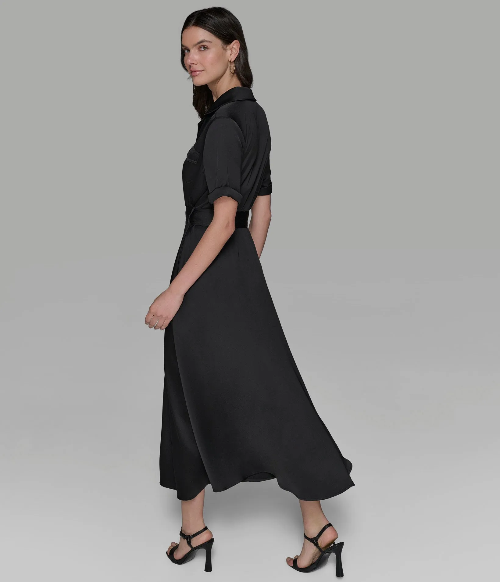 BELTED MAXI SHIRT DRESS sold by Karl Lagerfeld Paris product image thumbnail 2