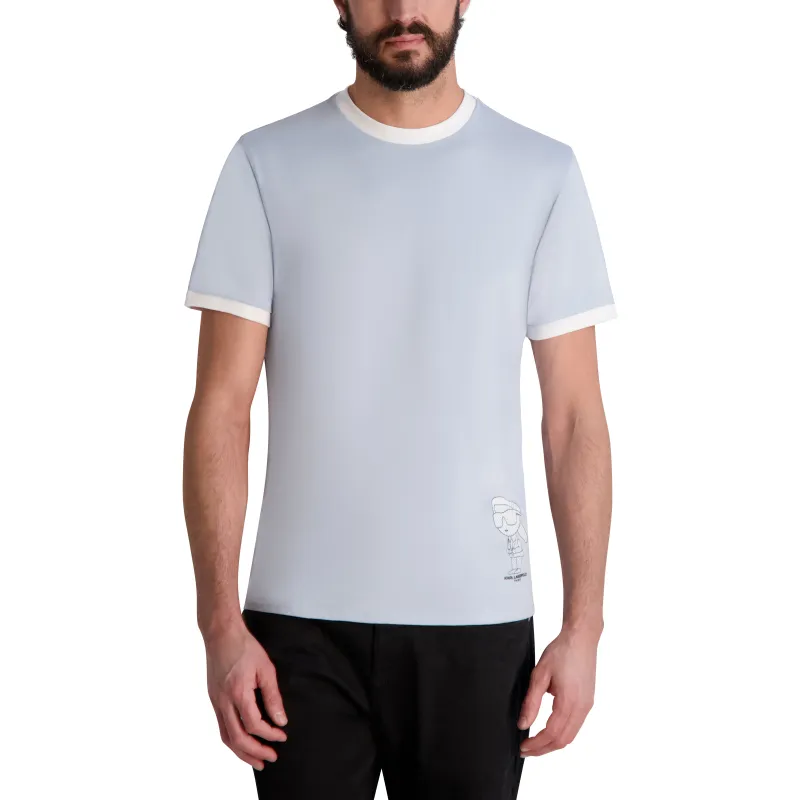 RINGER T-SHIRT WITH KARL CHARACTER sold by Karl Lagerfeld Paris