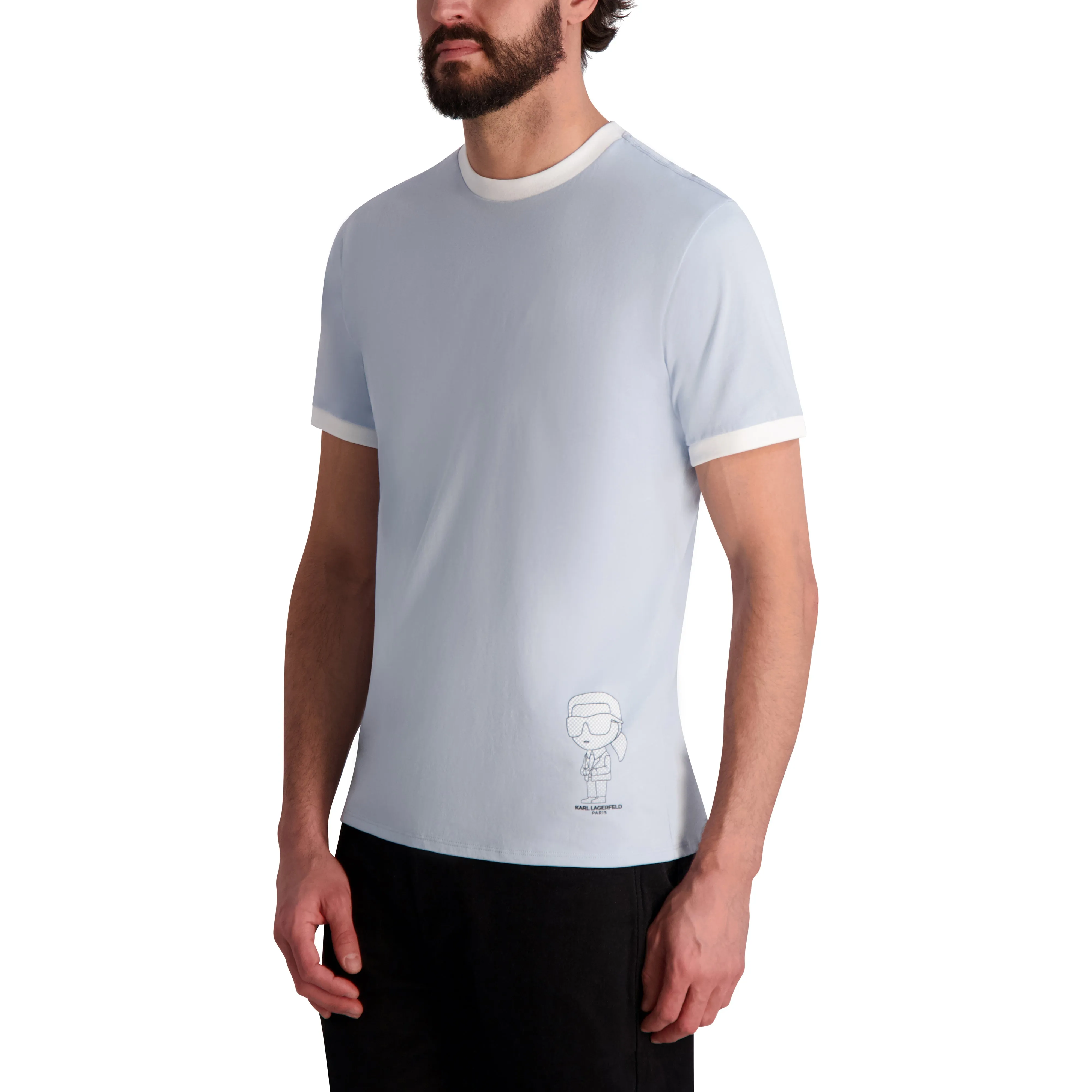 RINGER T-SHIRT WITH KARL CHARACTER sold by Karl Lagerfeld Paris product image thumbnail 3