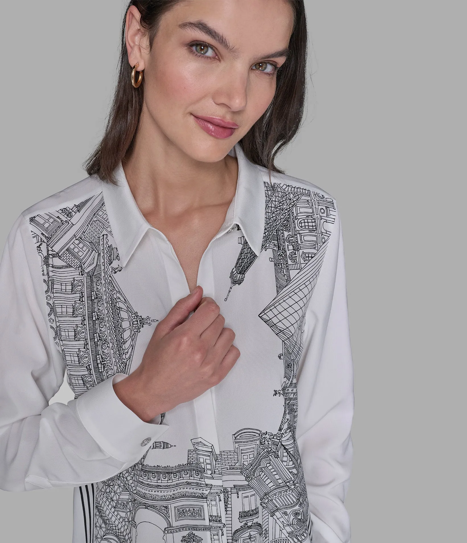 PARIS SCENE SOFT BLOUSE sold by Karl Lagerfeld Paris product image thumbnail 5