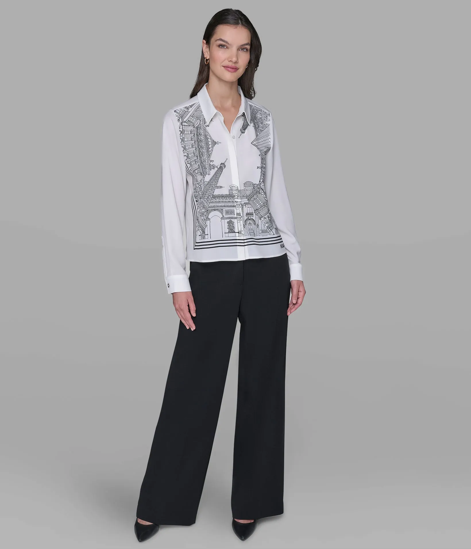 PARIS SCENE SOFT BLOUSE sold by Karl Lagerfeld Paris product image thumbnail 3