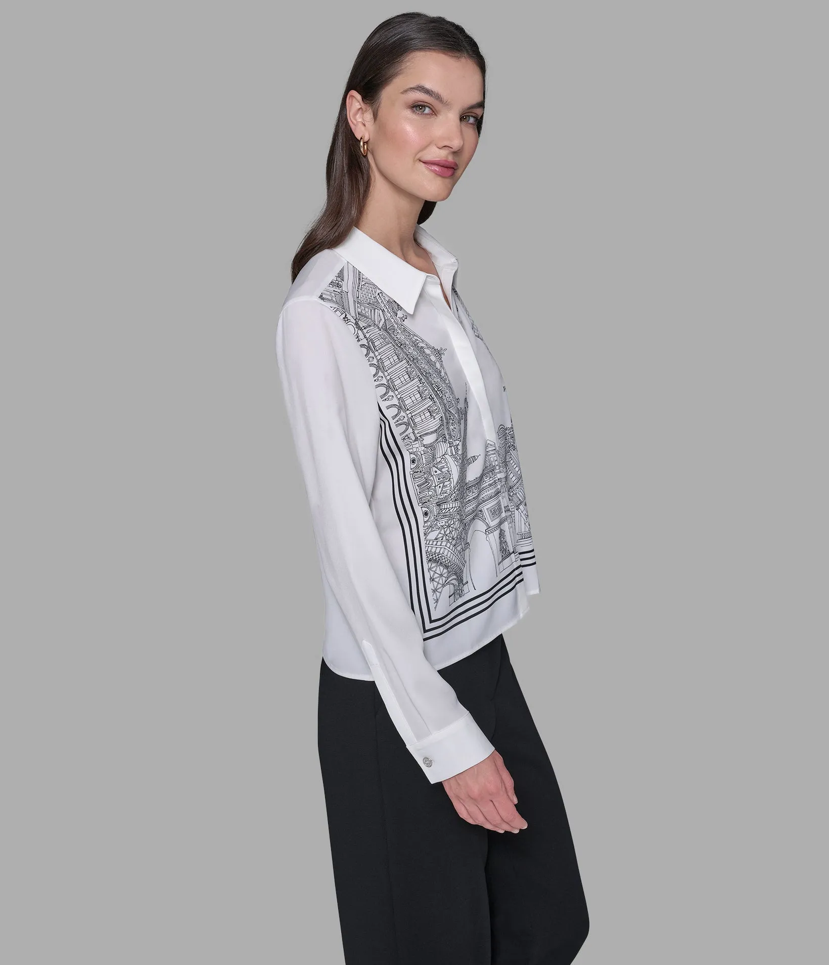PARIS SCENE SOFT BLOUSE sold by Karl Lagerfeld Paris product image thumbnail 4