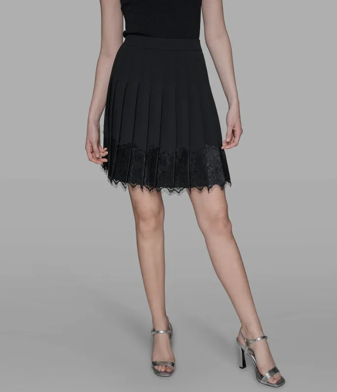 LACE TRIM MINI SKIRT sold by Karl Lagerfeld Paris