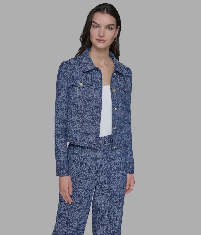 BROCADE CO-ORD DENIM JACKET sold by Karl Lagerfeld Paris