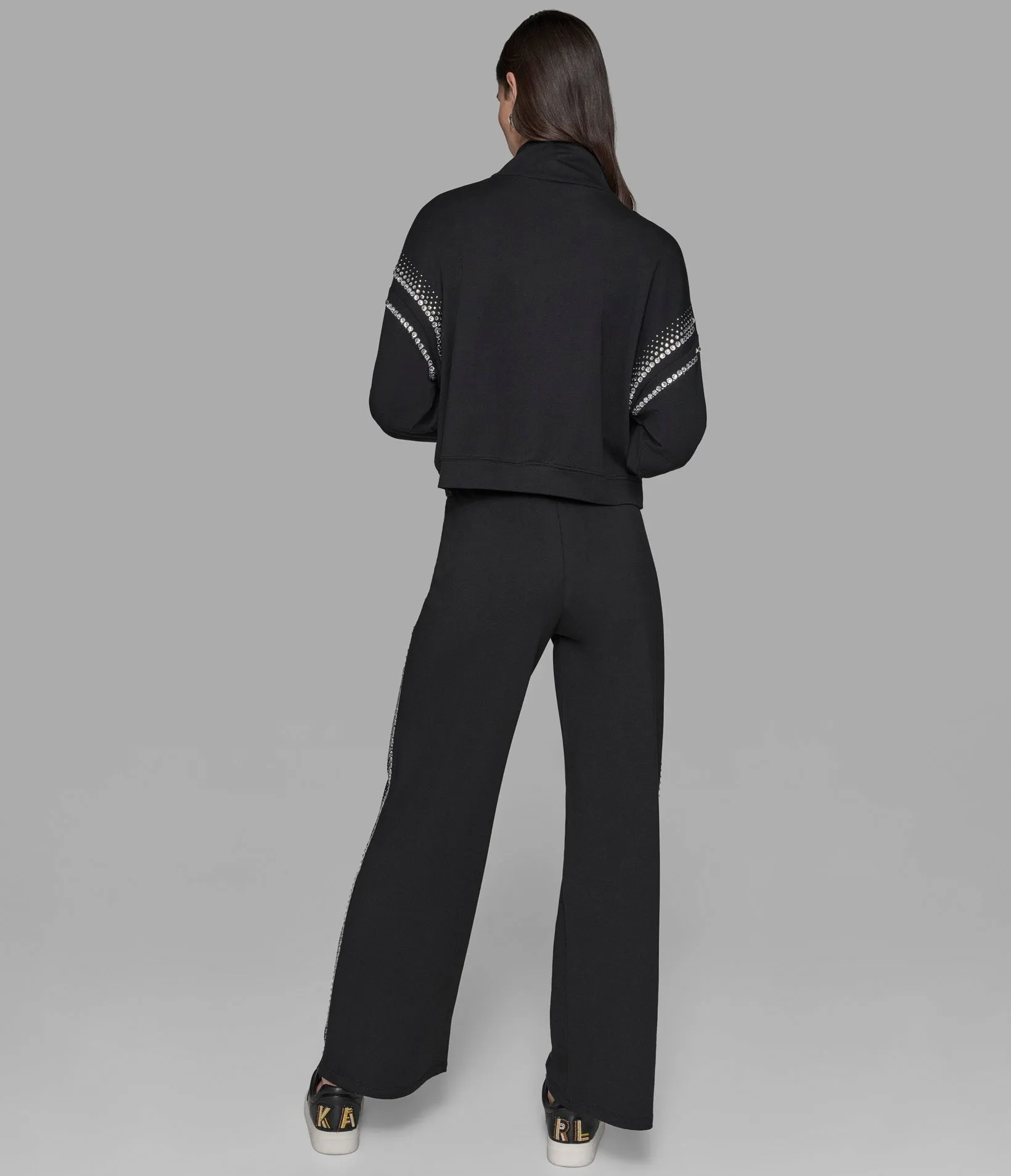 RHINESTONE TRIM TRACK JACKET sold by Karl Lagerfeld Paris product image thumbnail 2