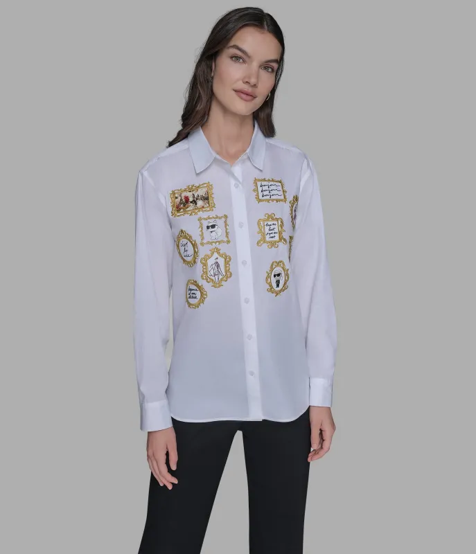 ROCOCO POPLIN SHIRT sold by Karl Lagerfeld Paris