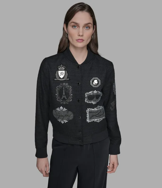 BOMBER JACKET WITH PATCHES sold by Karl Lagerfeld Paris
