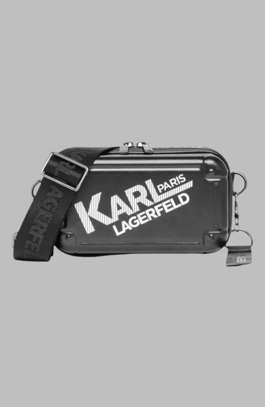 LOGO HARD CASE CROSSBODY WITH LOGO STRAP sold by Karl Lagerfeld Paris