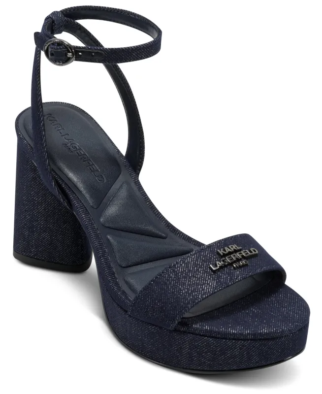 HADEN LOGO PLATFORM ANKLE STRAP SANDAL sold by Karl Lagerfeld Paris