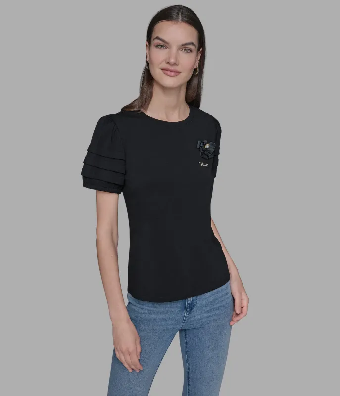 PIN-EMBELLISHED TOP sold by Karl Lagerfeld Paris