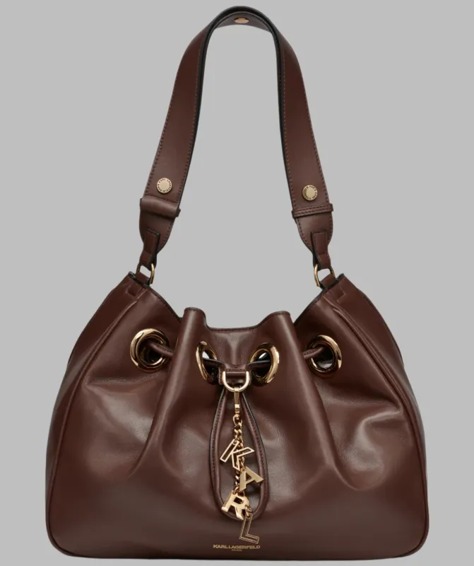 DESIREE SMALL LEATHER HOBO BAG sold by Karl Lagerfeld Paris