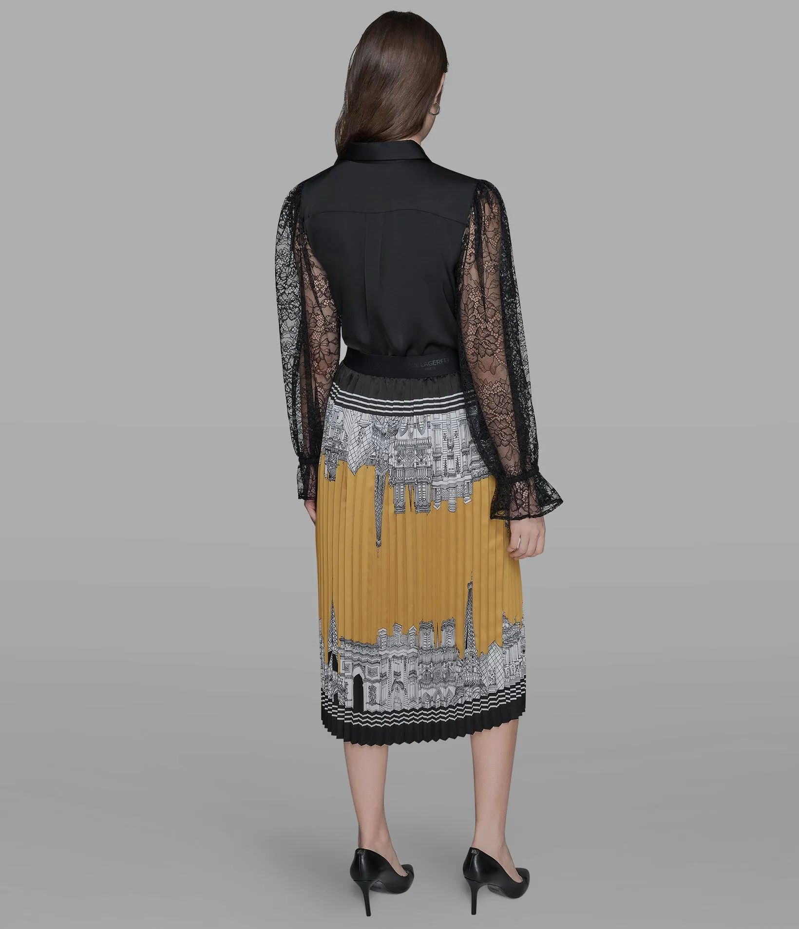 LACE SLEEVE BUTTON DOWN sold by Karl Lagerfeld Paris product image thumbnail 2