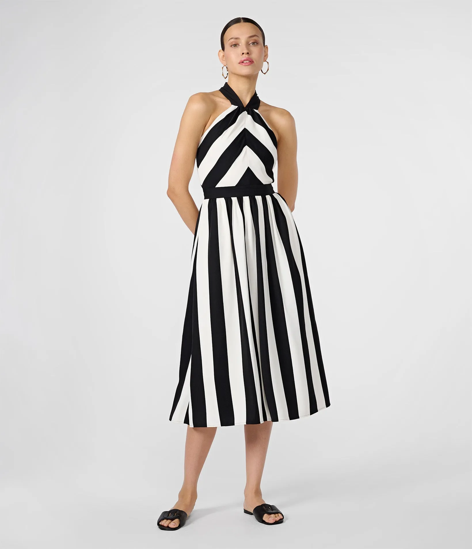 STRIPED HALTER MIDI DRESS sold by Karl Lagerfeld Paris product image thumbnail 4