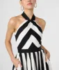 STRIPED HALTER MIDI DRESS sold by Karl Lagerfeld Paris
