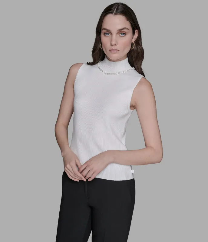 SLEEVELESS KNIT TANK sold by Karl Lagerfeld Paris