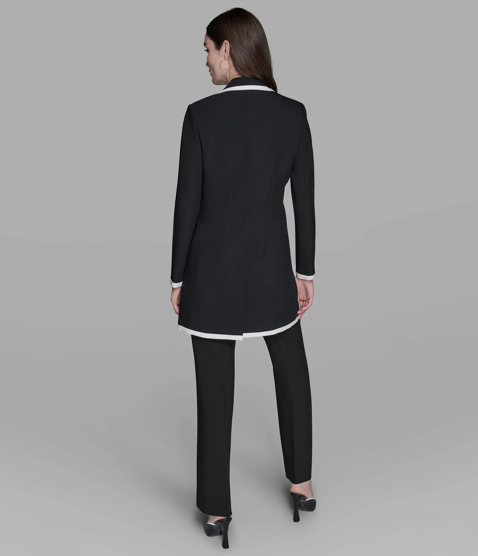 CONTRAST TRIM OVERCOAT sold by Karl Lagerfeld Paris product image thumbnail 2