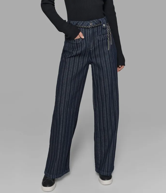 PINSTRIPE WIDE LEG JEAN sold by Karl Lagerfeld Paris