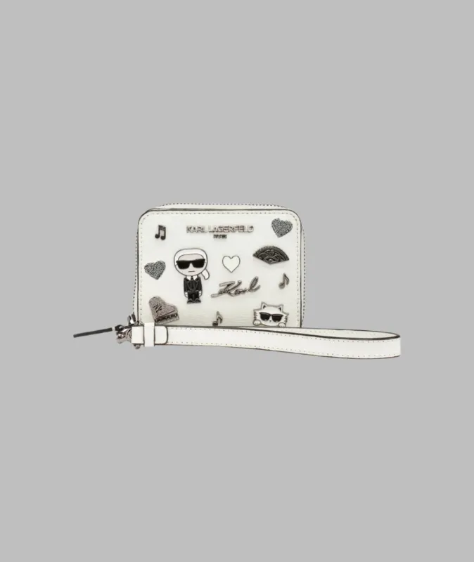 SMALL ZIP WALLET WITH PINS sold by Karl Lagerfeld Paris