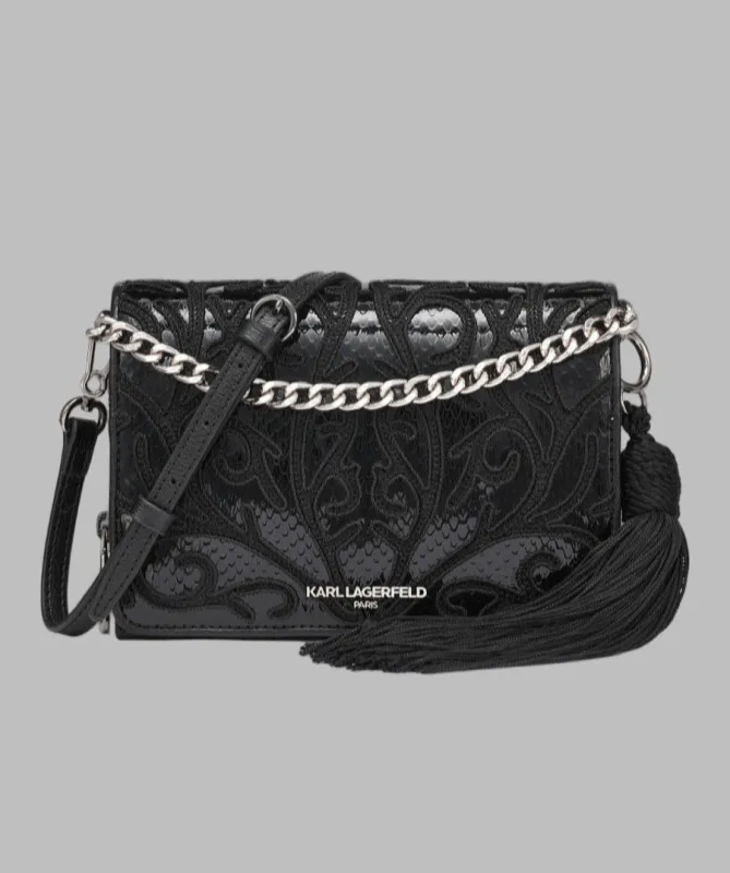 LOURDES CROSSBODY  BLACK EMBRIODERED sold by Karl Lagerfeld Paris