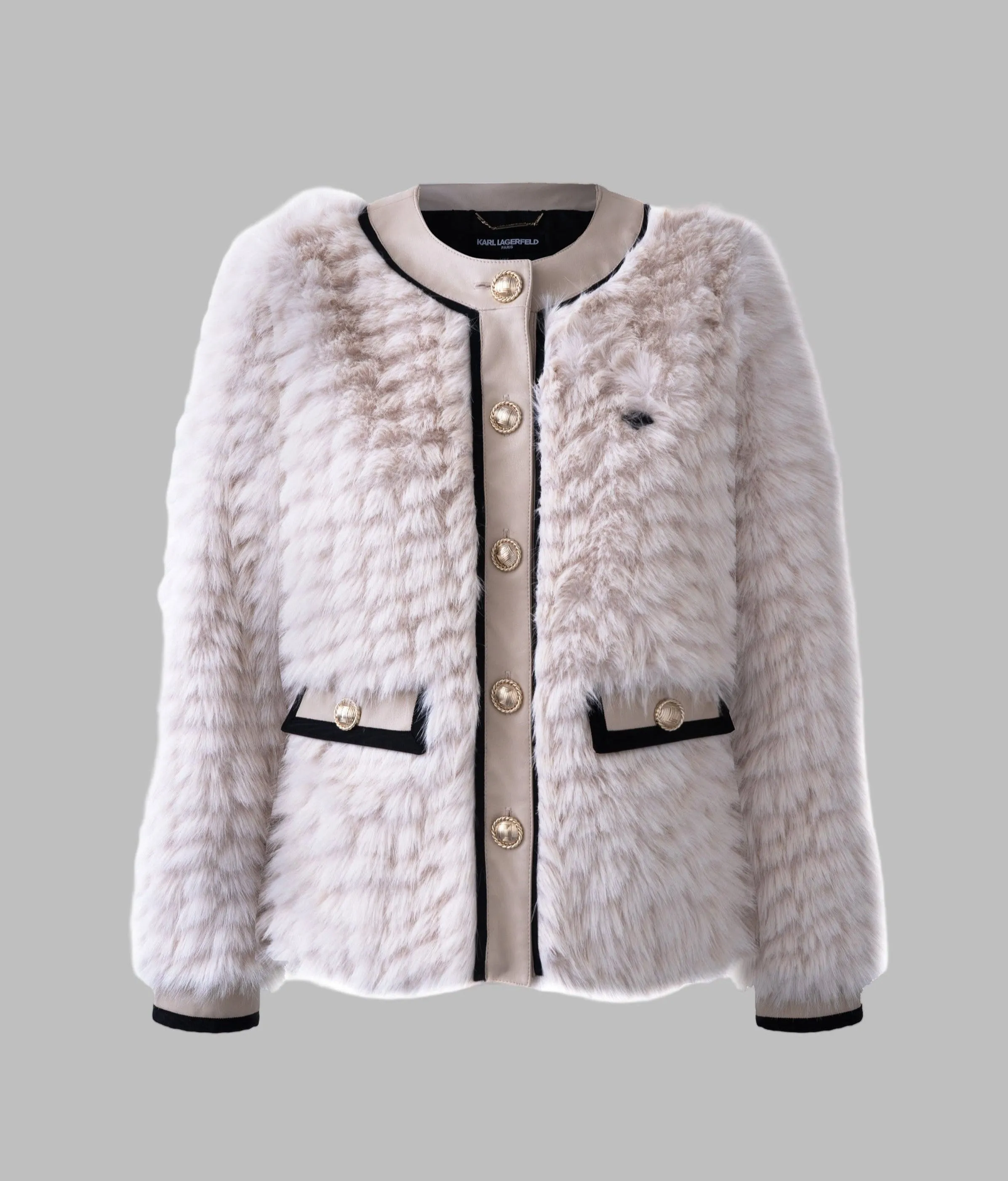 FAUX FUR CARDIGAN JACKET sold by Karl Lagerfeld Paris
