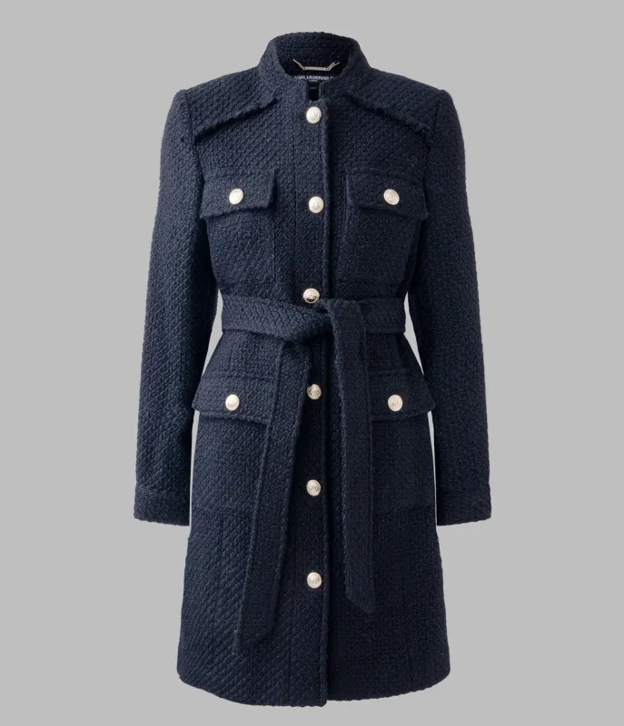 TWEED BELTED TOPPER sold by Karl Lagerfeld Paris