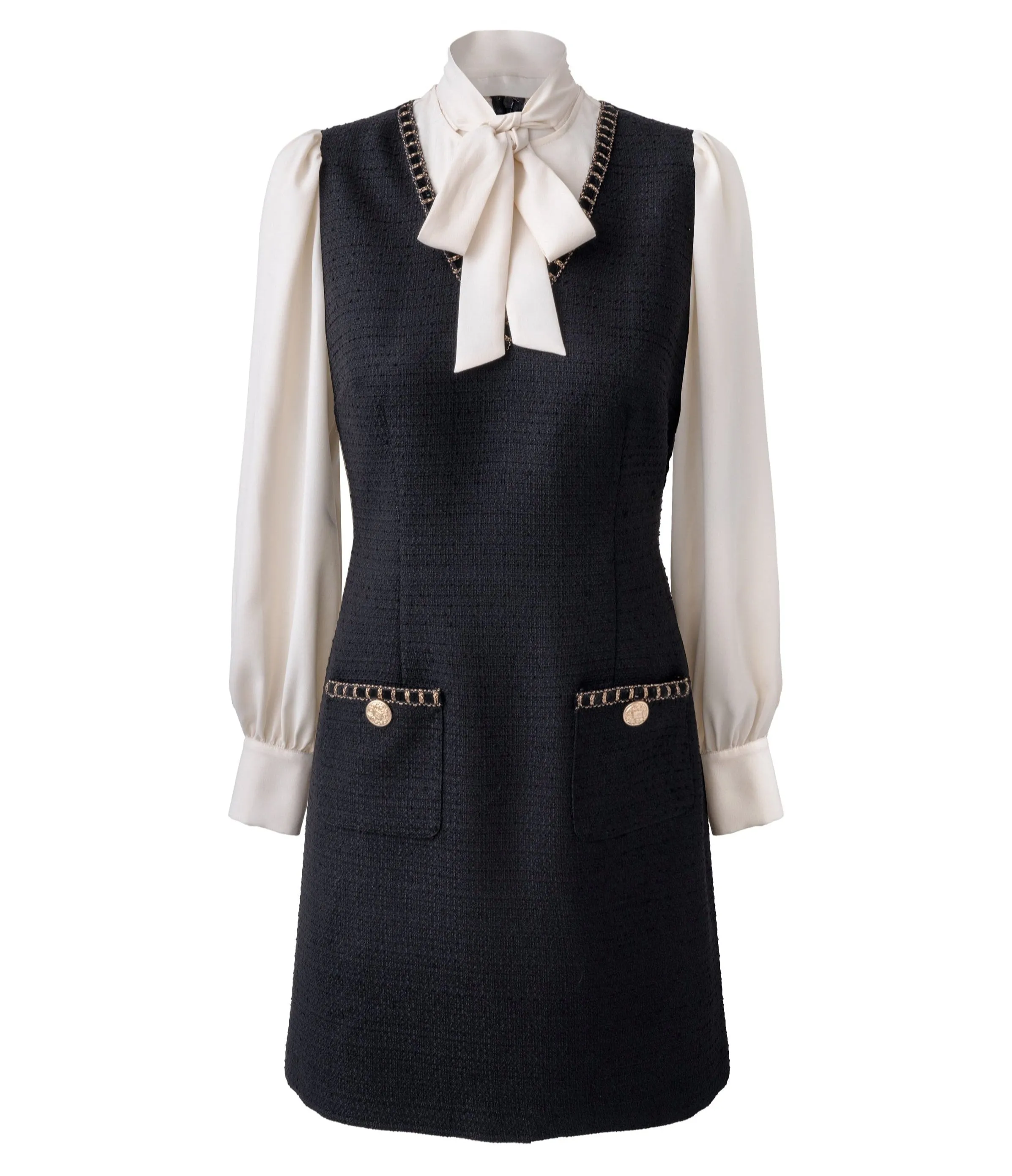 BOW-DETAILED BLOUSE TWEED DRESS sold by Karl Lagerfeld Paris product image thumbnail 2