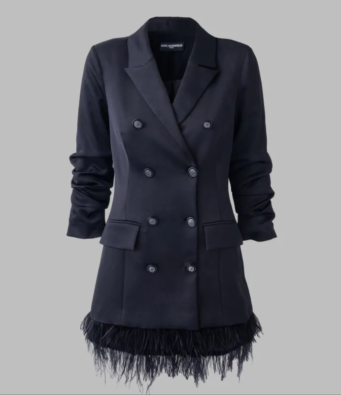 BLAZER DRESS WITH FEATHER HEM sold by Karl Lagerfeld Paris