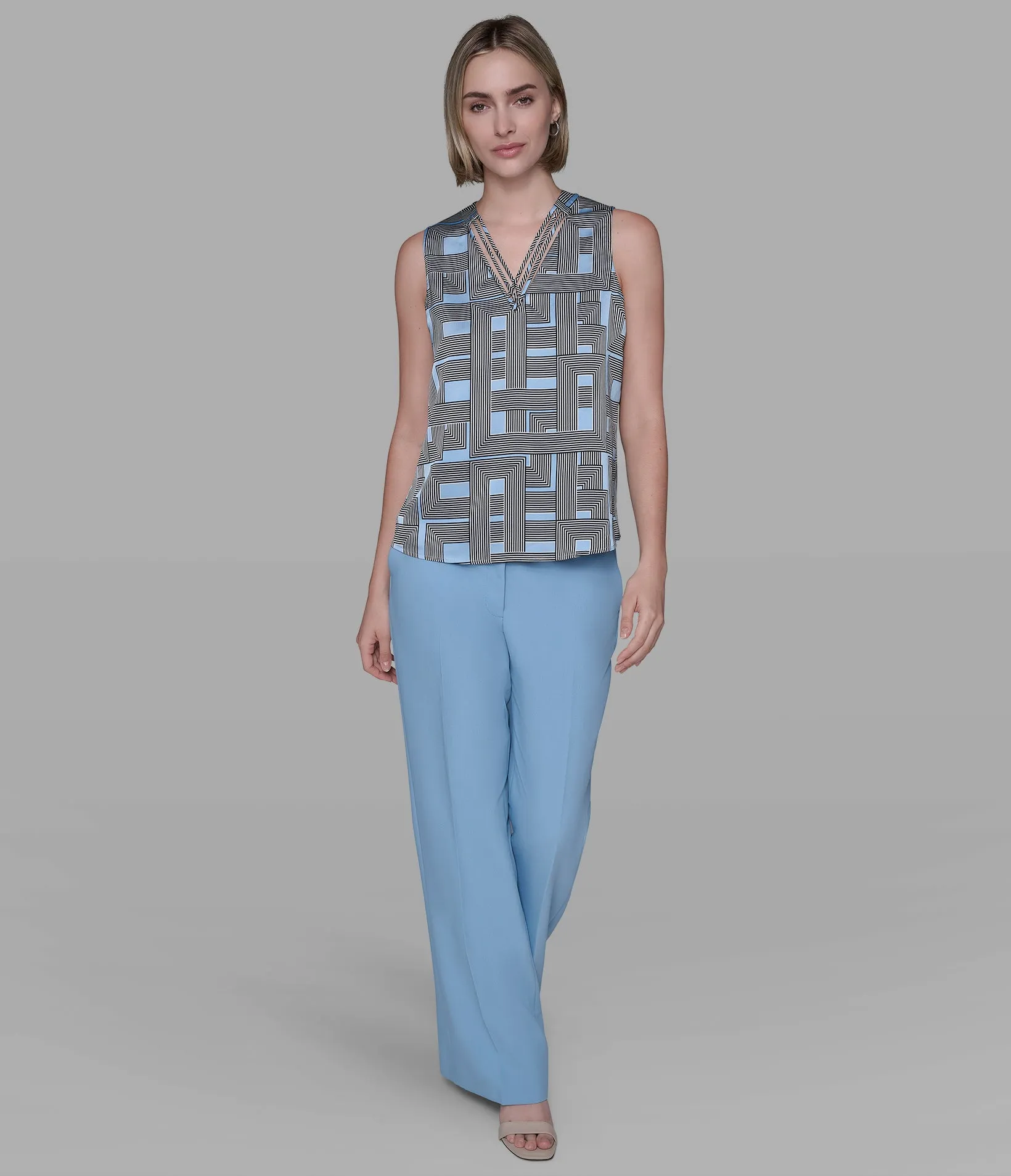 PRINTED CRISS-CROSS TOP sold by Karl Lagerfeld Paris product image thumbnail 4