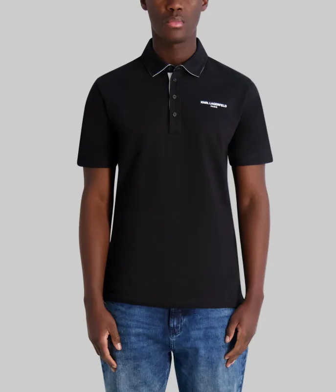 LOGO POLO WITH PLACKET DETAIL sold by Karl Lagerfeld Paris