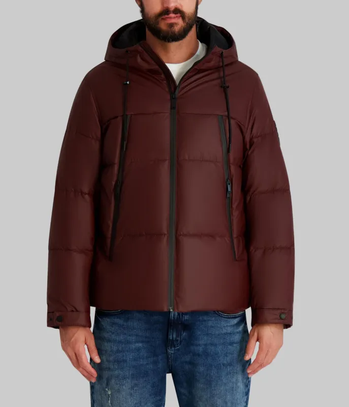 MID WEIGHT HOODED PUFFER WITH POCKETS sold by Karl Lagerfeld Paris