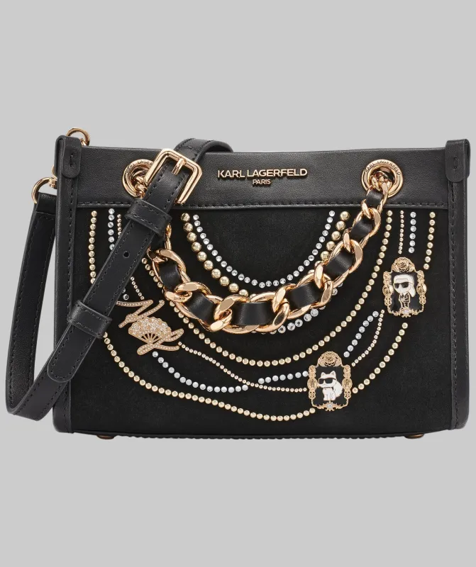 SAVOIE SMALL SUEDE LEATHER CROSSBODY sold by Karl Lagerfeld Paris