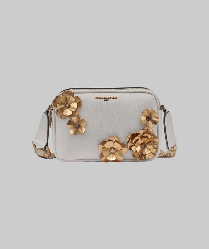MAYBELLE CROSSBODY CAMERA BAG WITH FLOWERS sold by Karl Lagerfeld Paris