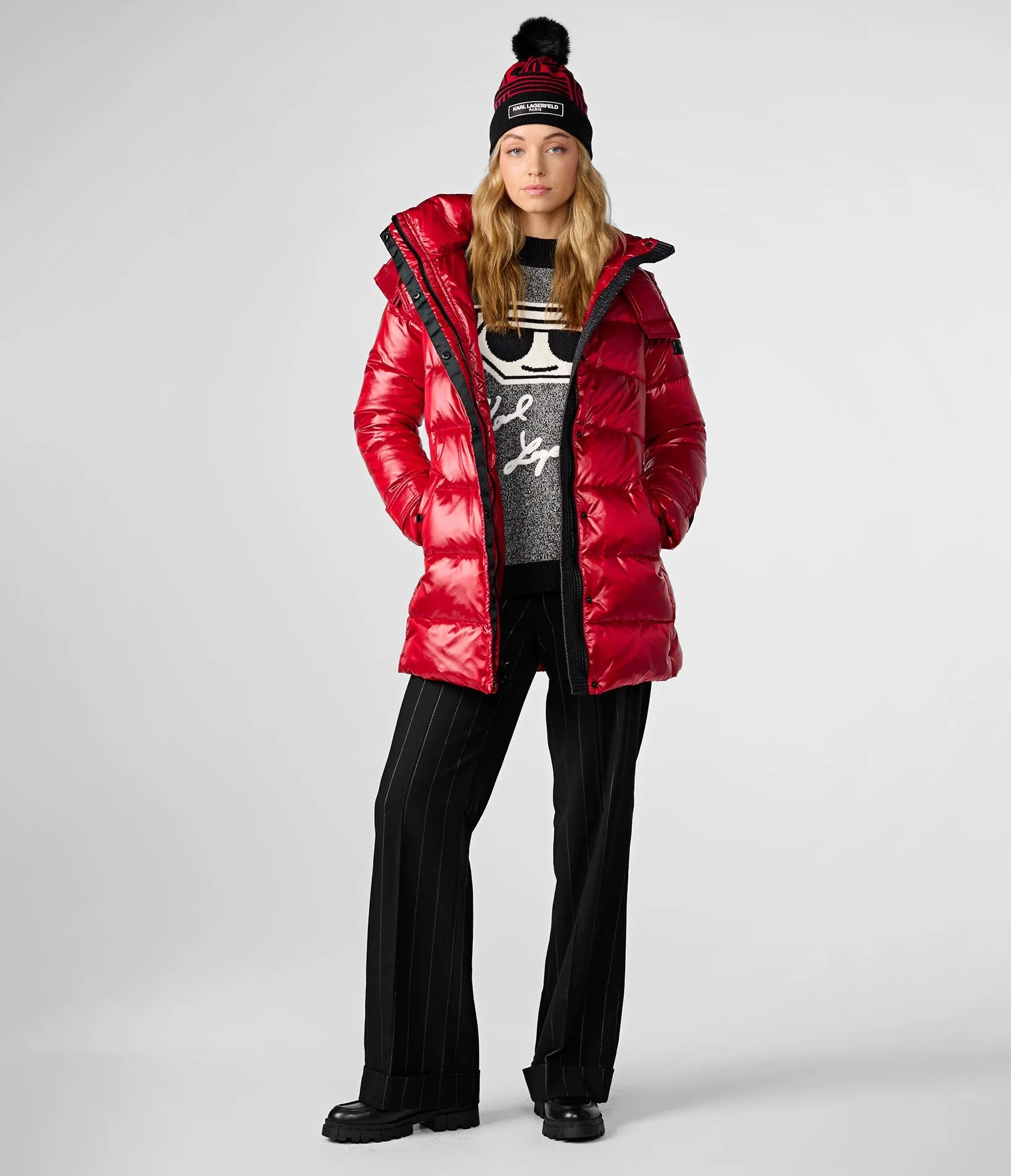 CONTRAST BELTED SHORT PUFFER sold by Karl Lagerfeld Paris product image thumbnail 4