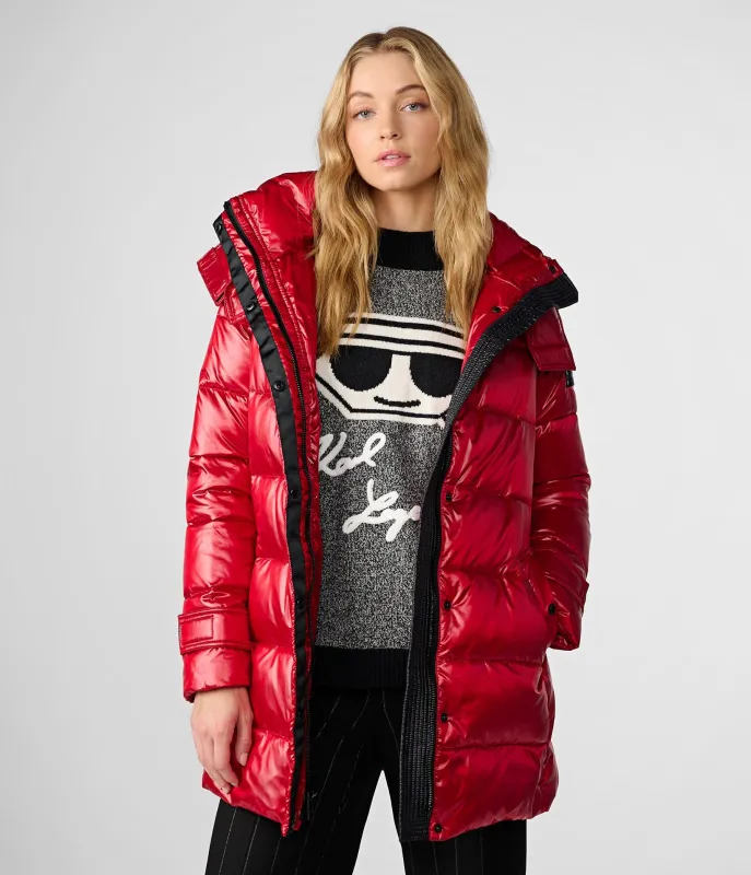 CONTRAST BELTED SHORT PUFFER sold by Karl Lagerfeld Paris