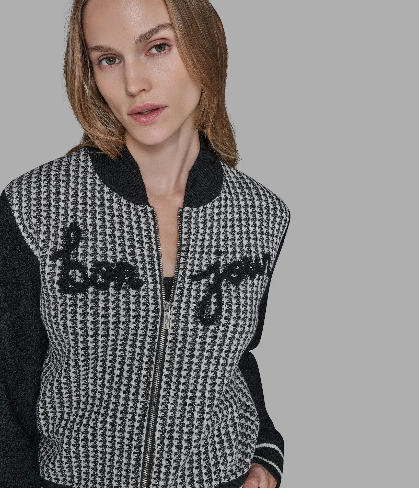 BONJOUR KNIT BOMBER JACKET sold by Karl Lagerfeld Paris product image thumbnail 4