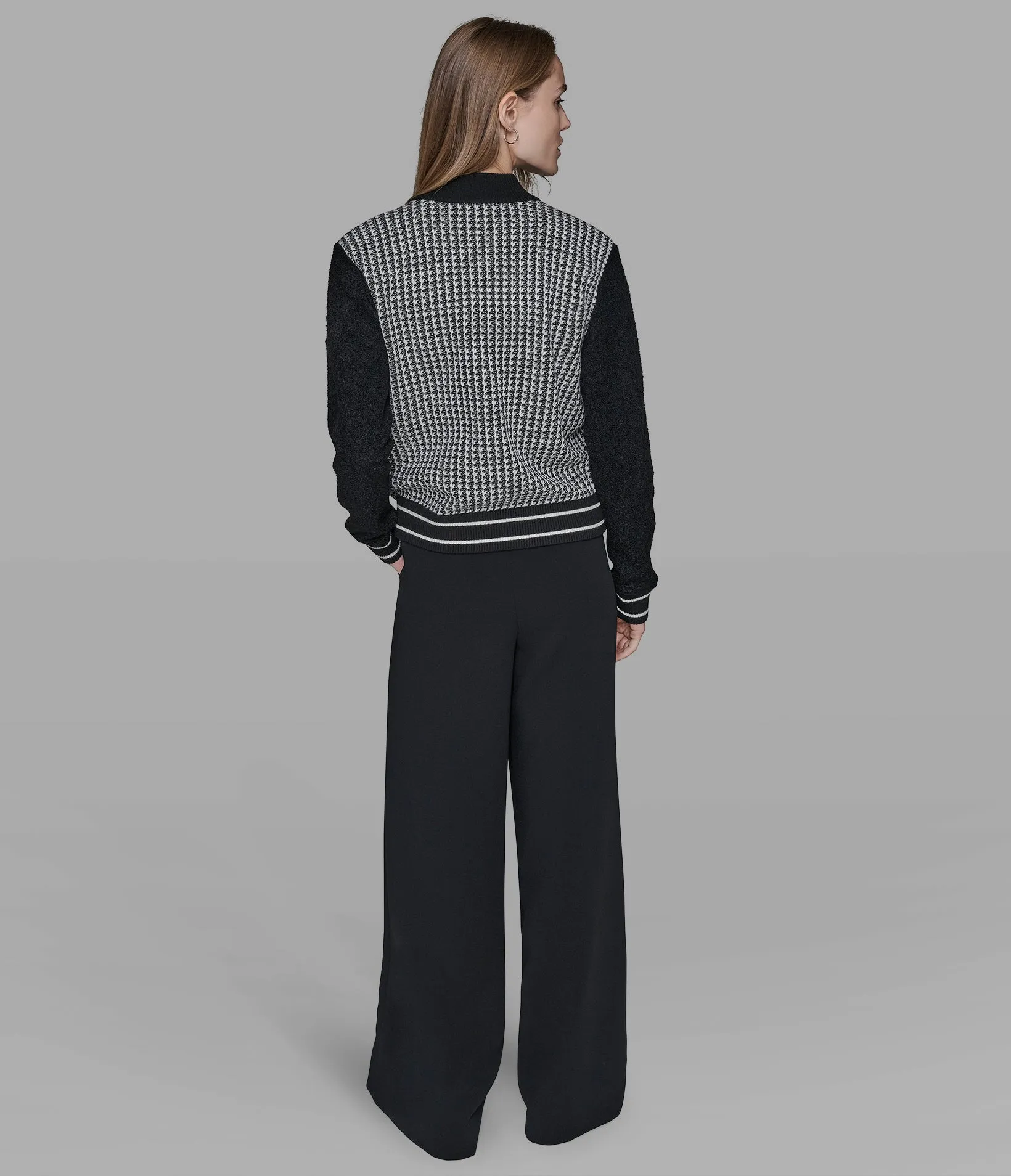 BONJOUR KNIT BOMBER JACKET sold by Karl Lagerfeld Paris product image thumbnail 2