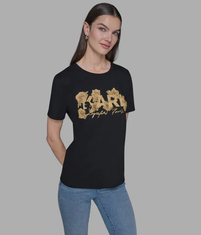 KARL ROSE LOGO TEE sold by Karl Lagerfeld Paris