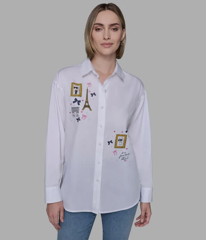 WHIMSY POPLIN SHIRT sold by Karl Lagerfeld Paris