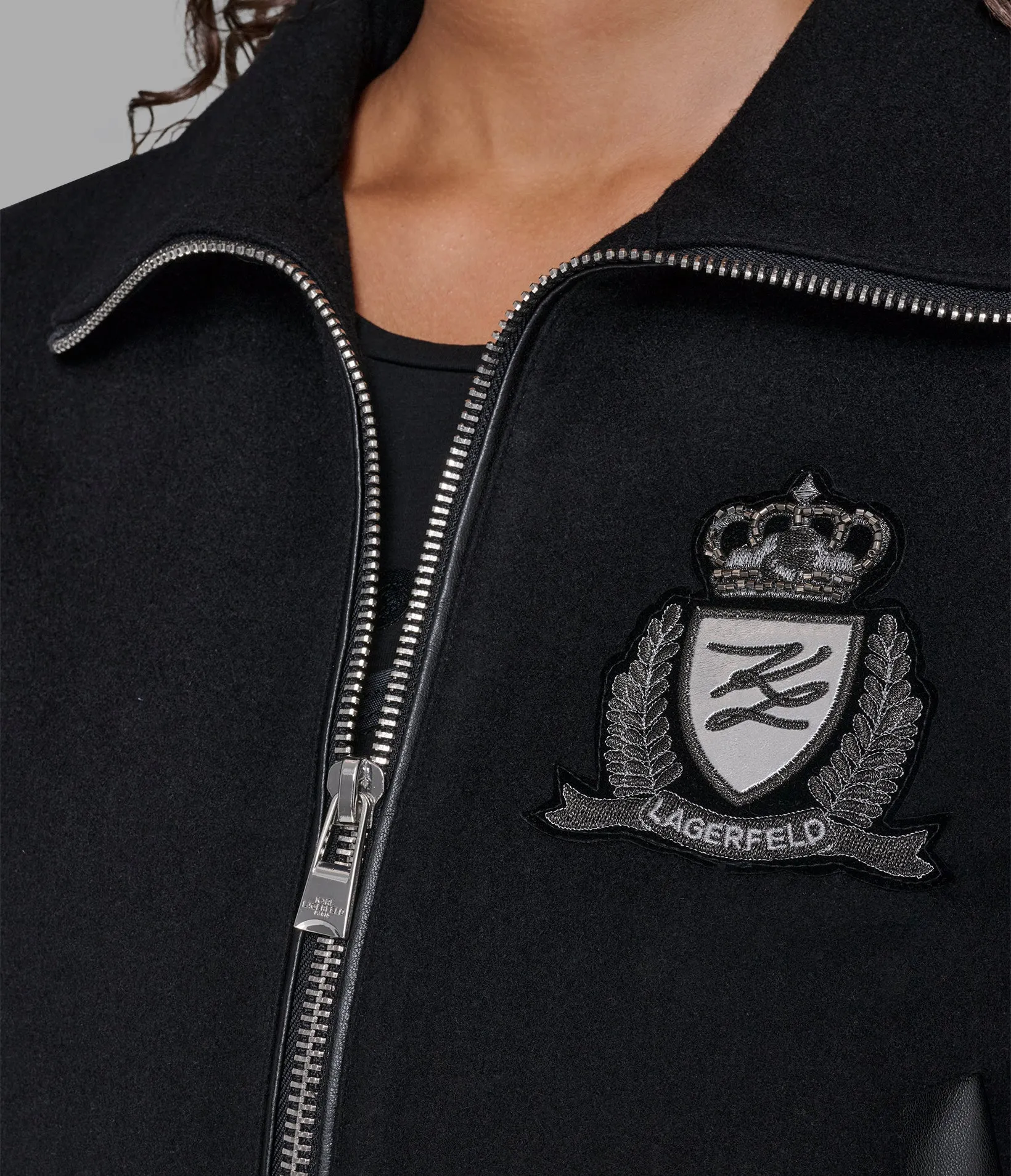 WOOL VARSITY JACKET sold by Karl Lagerfeld Paris product image thumbnail 5