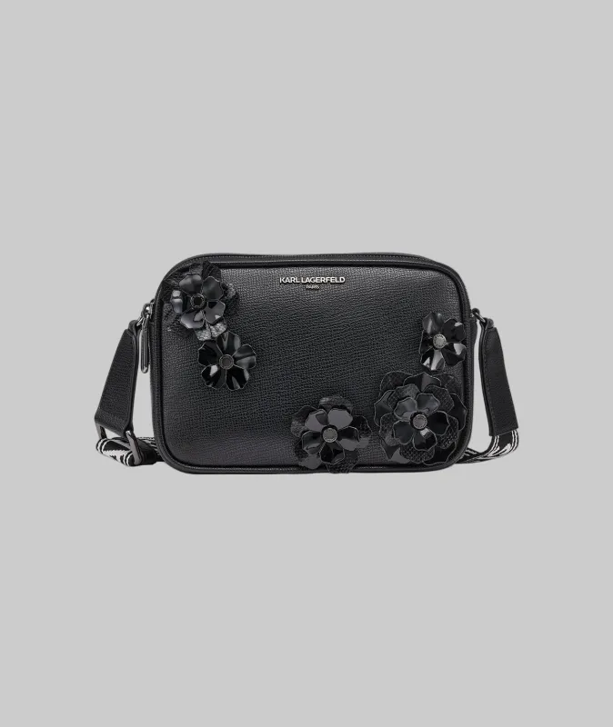 MAYBELLE CROSSBODY CAMERA BAG WITH FLOWERS sold by Karl Lagerfeld Paris