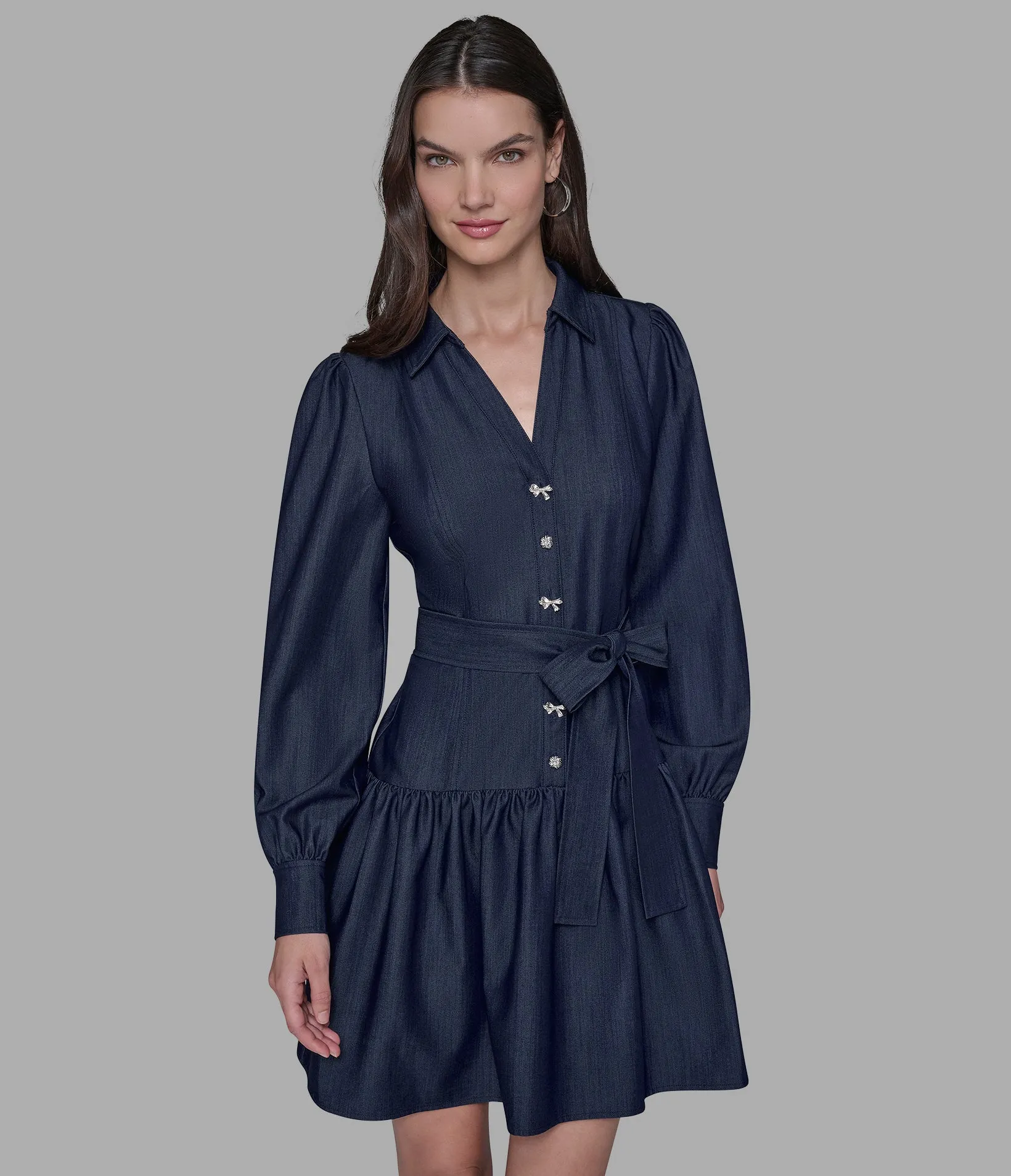 DENIM SHIRT DRESS sold by Karl Lagerfeld Paris