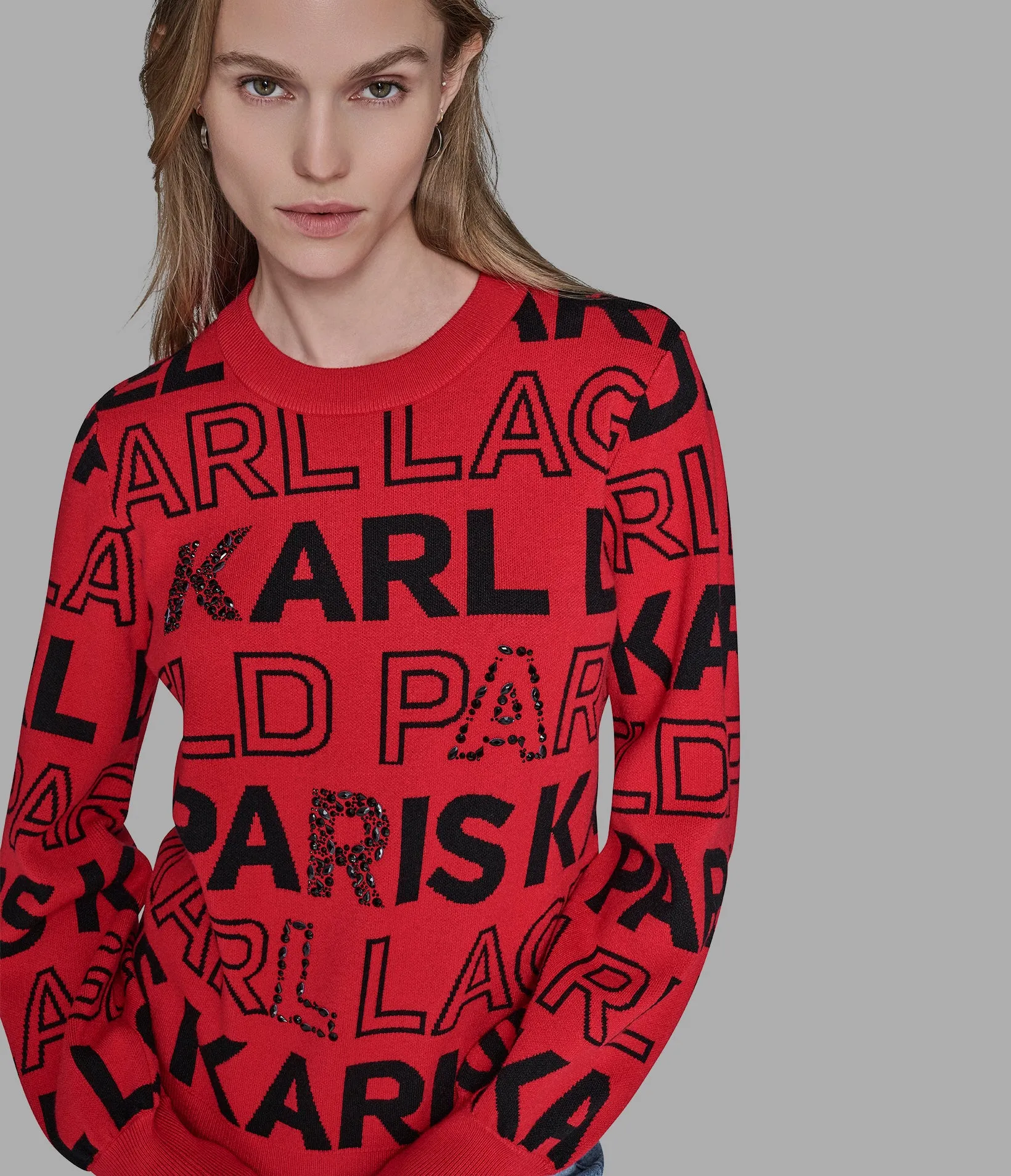 LOGO EMBELLISHED SWEATER sold by Karl Lagerfeld Paris product image thumbnail 5