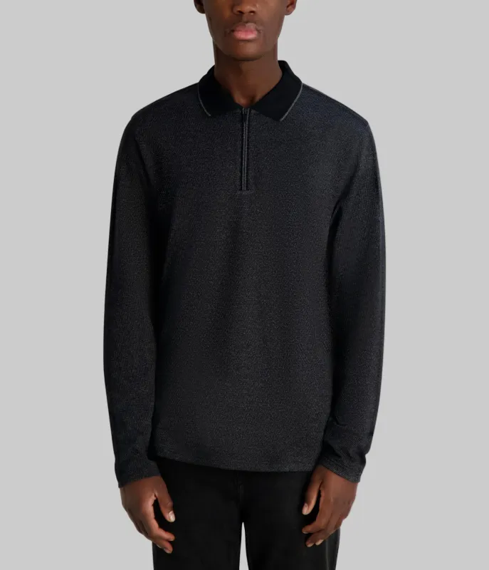 LONG SLEEVE QUARTER ZIP POLO sold by Karl Lagerfeld Paris