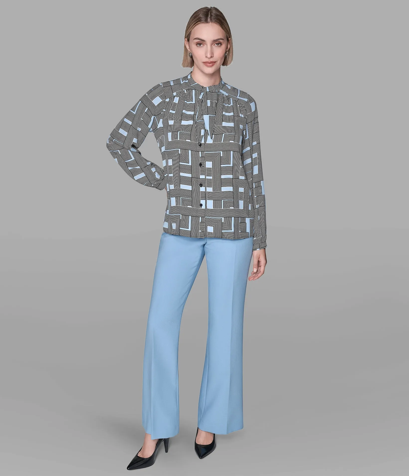 TIE-NECK BLOUSE sold by Karl Lagerfeld Paris product image thumbnail 4