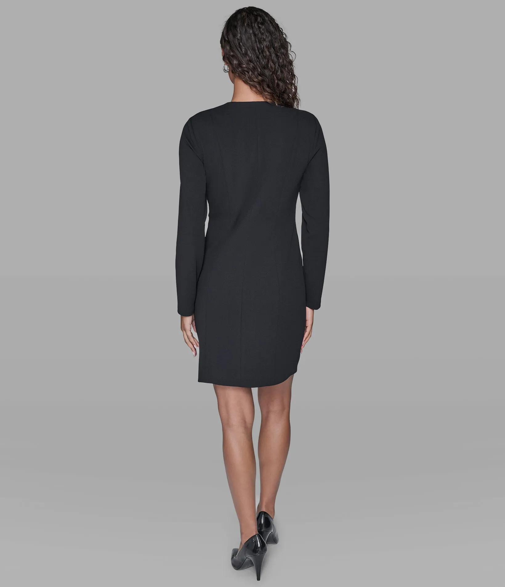 CONTRAST JACKET DRESS WITH BOW CLOSURE sold by Karl Lagerfeld Paris product image thumbnail 2