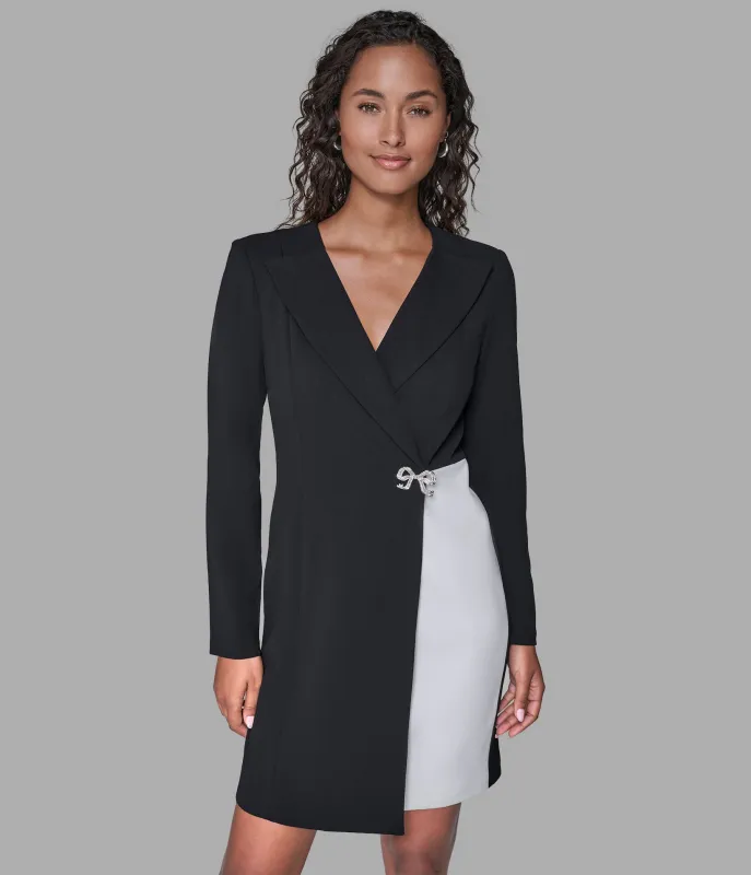 CONTRAST JACKET DRESS WITH BOW CLOSURE sold by Karl Lagerfeld Paris