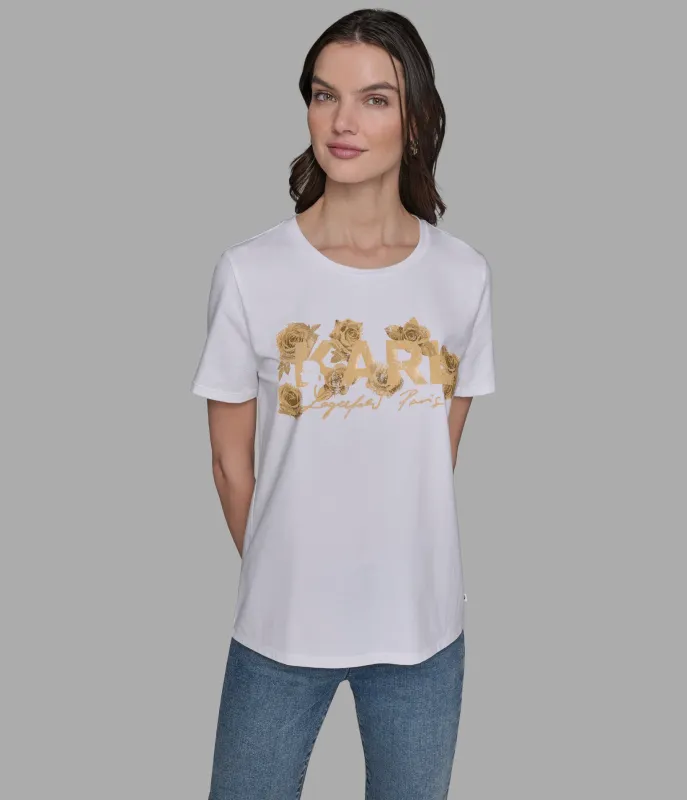 KARL ROSE LOGO TEE sold by Karl Lagerfeld Paris